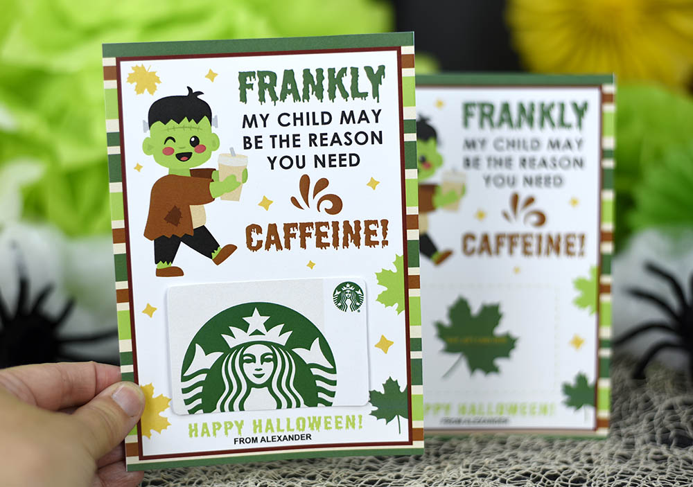 Halloween coffee card holders, monster design Halloween coffee card holders, monster design